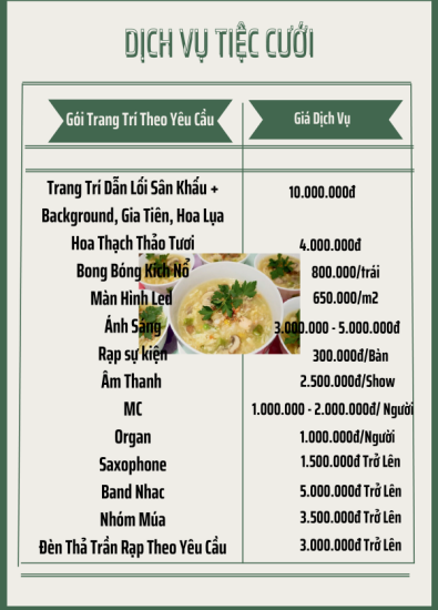 MENU TIỆC 2024