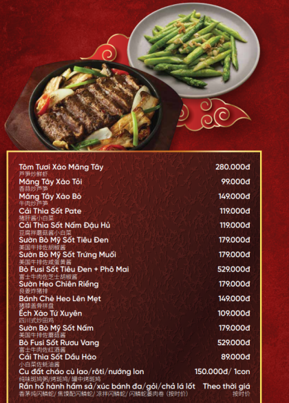 MENU ĐẶC BIỆT THÙY LINH 2