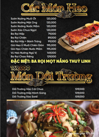 CÁC MÓN HEO- MÓN DỒI TRƯỜNG