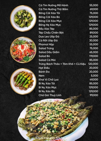 MENU MÓN KHAI VỊ 2