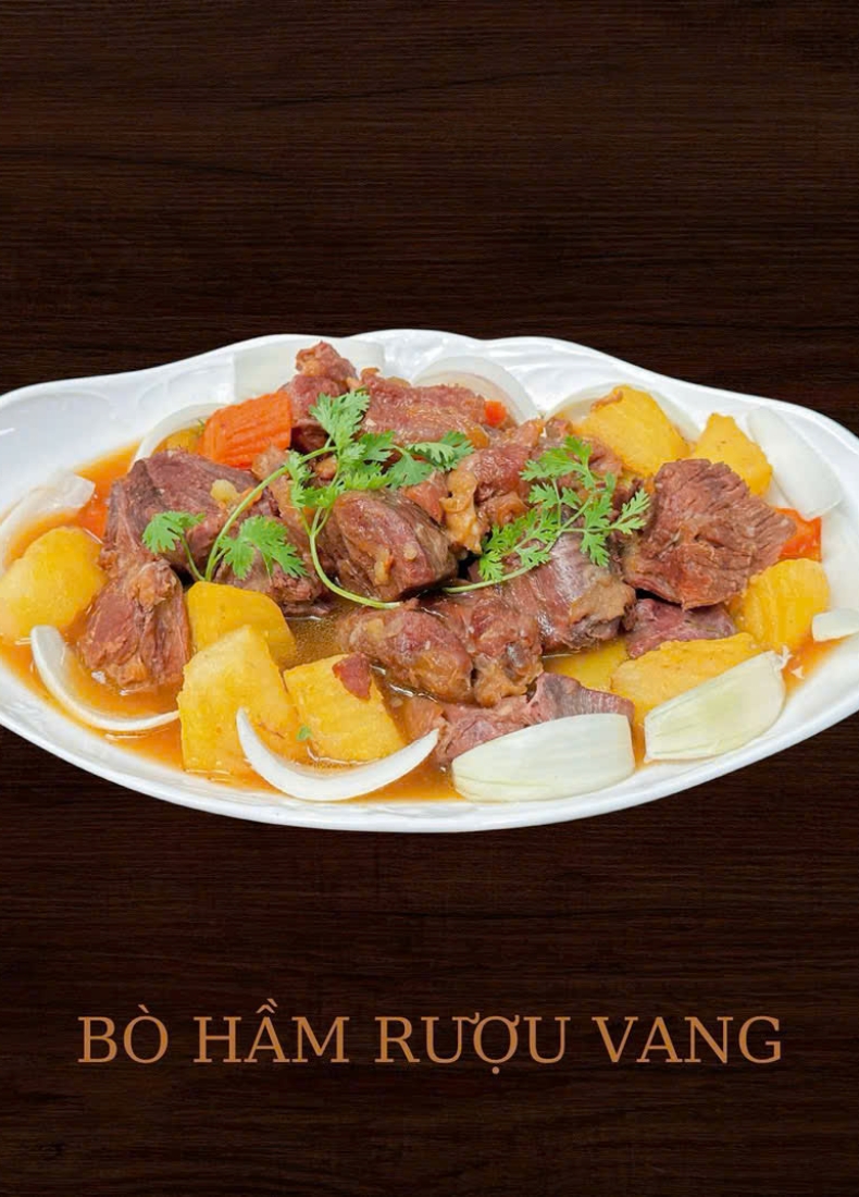 Bò hầm rượu vang