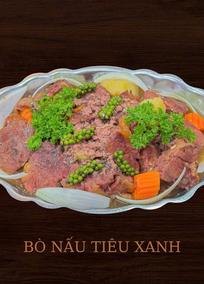 Bò nấu tiêu xanh